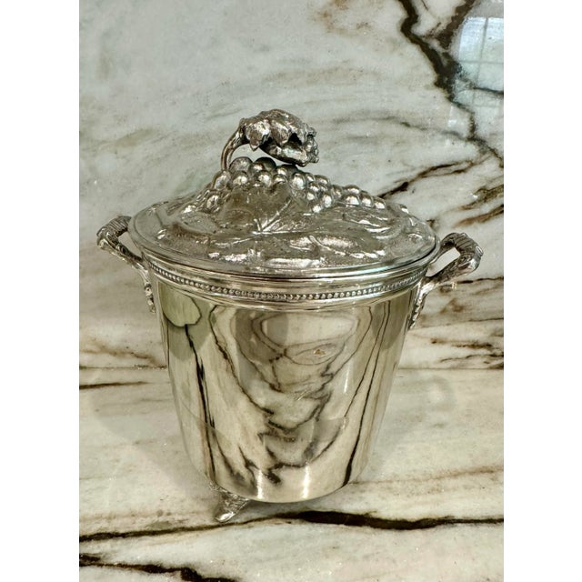 Rococo 1960s Silver Fruit Lid Ice Bucket For Sale - Image 3 of 6