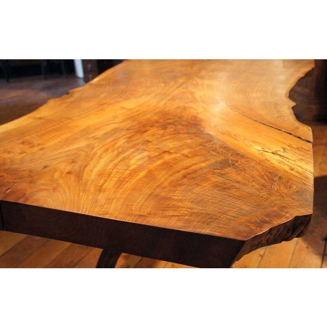 Large American Hudson Furniture Live Edge Solid Walnut Slab Dining Table Chairish