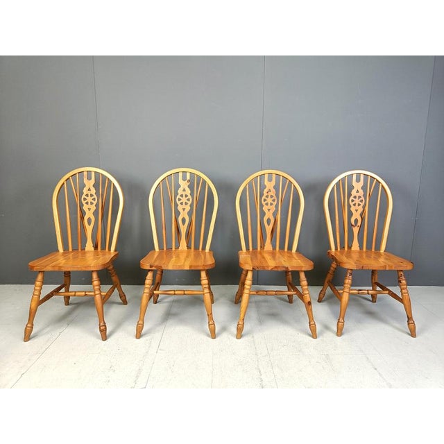 Rustic Vintage Dining Chairs from Ercol, 1950s, Set of 4 For Sale - Image 3 of 11