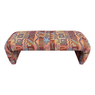 Postmodern Upholstered Waterfall Bench by Lazar Industries East. Circa 1980s For Sale