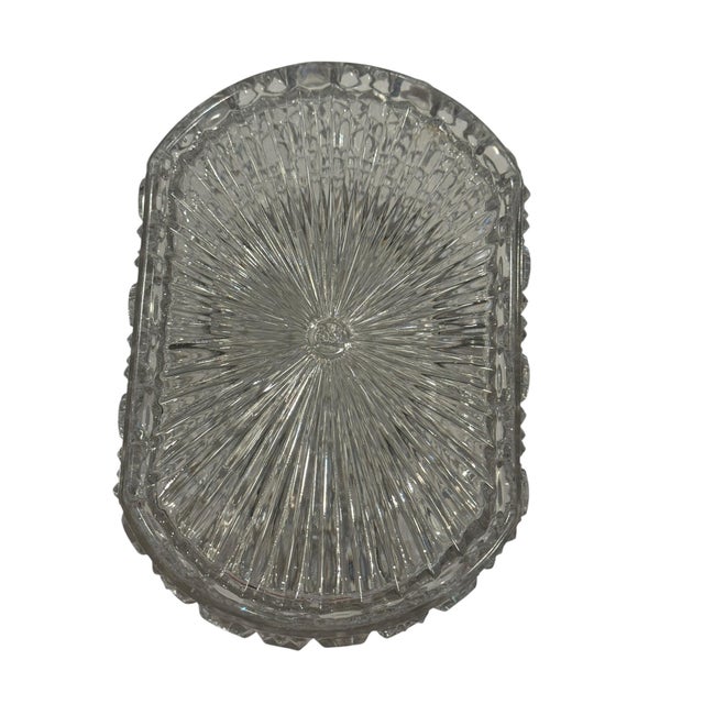 Transparent French Baccarat Style Casket Box With Silver Metal Trim For Sale - Image 8 of 8