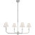 Thomas O'Brien for Visual Comfort Signature Piaf Large Chandelier in Plaster White with Linen Shades For Sale