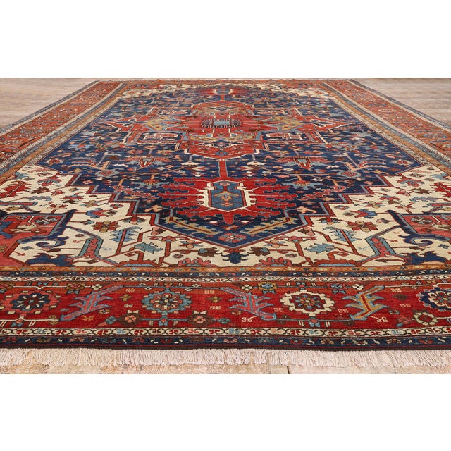 Late 19th Century Persian Serapi Rug, 11'10 X 18'04 For Sale - Image 9 of 10
