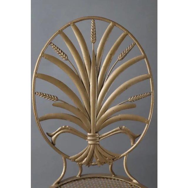 Gold Gold Wheat Chair by S. Salvadori, Florence, 1960s For Sale - Image 8 of 13