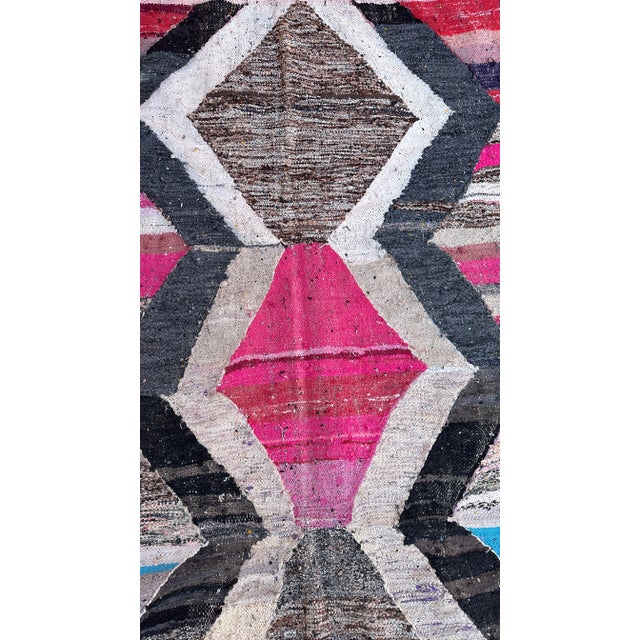 Kilim Boucherouite Moroccan Rug - 4'4" X 7'7" Ft For Sale - Image 10 of 10