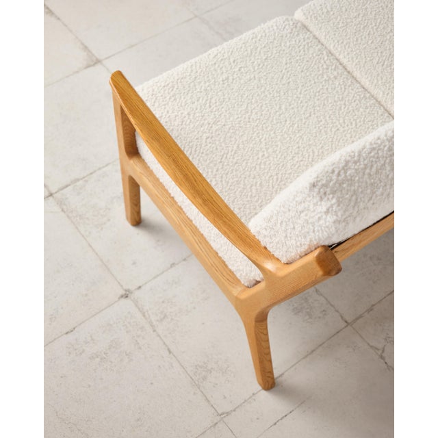 Mid-Century Danish Three-Seater Sofa in Oak with Bouclé Cover by Ole Wanscher for France & Son, 1950s For Sale - Image 11 of 18