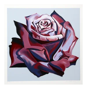 Lowell Nesbitt, "Red Rose" Photo Realist Flower Print