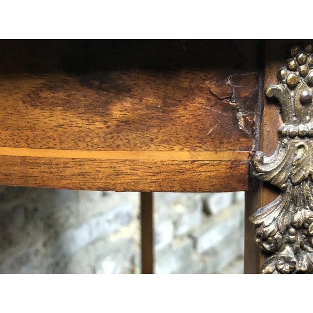 Wood Louis XVI Veneered Rosewood & Bronze Side Table For Sale - Image 7 of 11