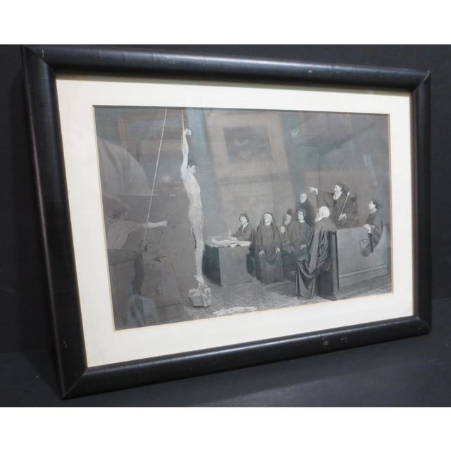 Figurative Antique Book Plate of the Inquisition For Sale - Image 3 of 6