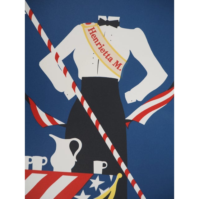 Modern Robert Indiana, Votes for Women, The Activist with the Star-Spangled Banner, Original Lithograph For Sale - Image 3 of 6