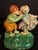 Green Antique Hubley 332 Cast Iron Kissing Dutch Kids Bookends Pair Original Paint 1920s For Sale - Image 8 of 17