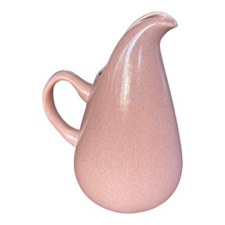 1960s Russel Wright Steubenville American Modern Pitcher in Pink Coral Glaze Finish For Sale
