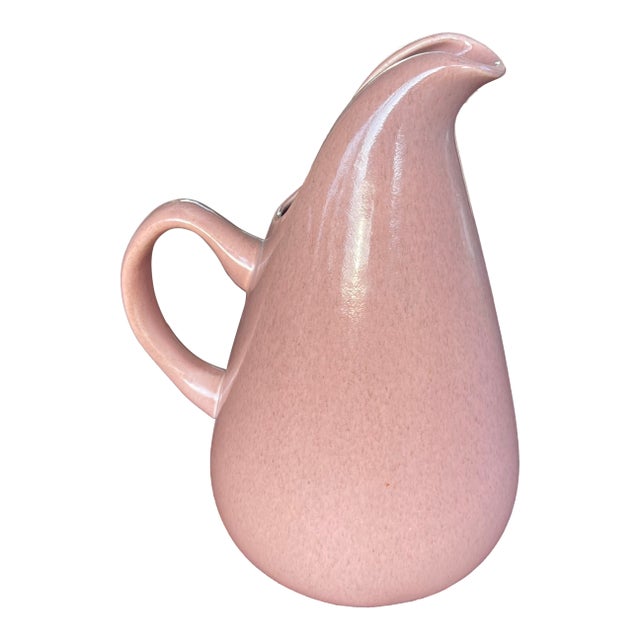 1960s Russel Wright Steubenville American Modern Pitcher in Pink Coral Glaze Finish For Sale