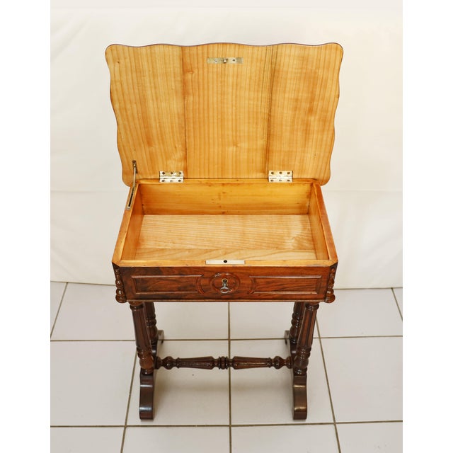 Brown Biedermeier Sewing Table, 1850s For Sale - Image 8 of 9
