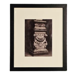 Grand Tour Albumen Photograph Circa 1860 of Renaissance Carved Marble Pedestal