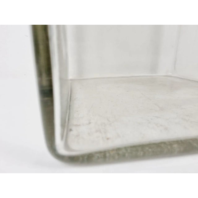 Large Art Deco Blown Glass Cube Vase For Sale - Image 9 of 10
