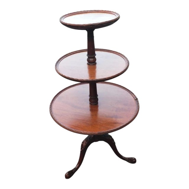 George III Mahogany Pie Crust Dumbwaiter, Circa 1940s For Sale