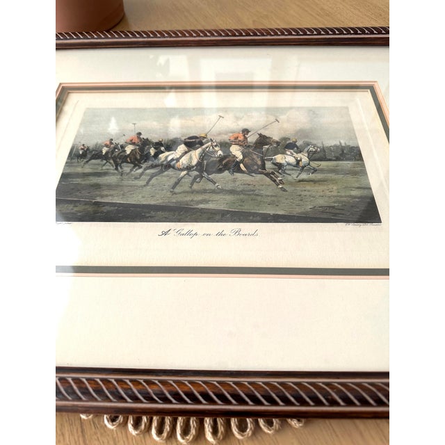 Wood 1950s George Wright Polo Horse Lithograph, Framed For Sale - Image 7 of 12
