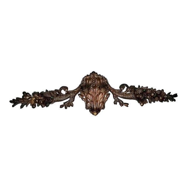 Large 19c French Bronze Dore' Decorative Mount For Sale