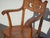 Wood Vintage French Country Brown Oak Carved Arm Chair by Eldredge Co. For Sale - Image 7 of 16
