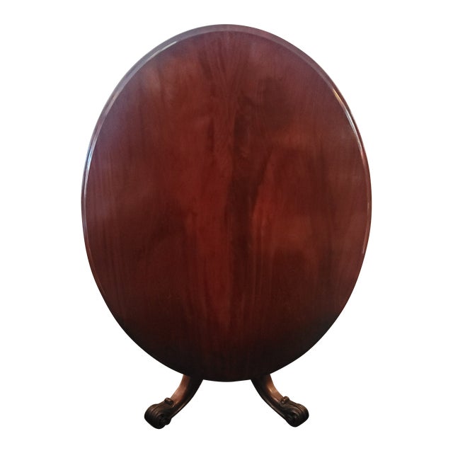 Antique Victorian Large Mahogany Loo Table English Tilt Top Dining Table Game Table 1850s For Sale