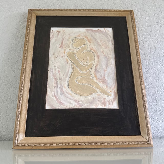 Original Abstract Figurative Acrylic and Charcoal Painting Matted and Framed For Sale In Fayetteville, AR - Image 6 of 6