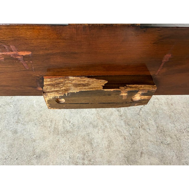 1970s Baker Hollywood Regency Style Walnut Fretwork King Size Headboard For Sale - Image 12 of 13
