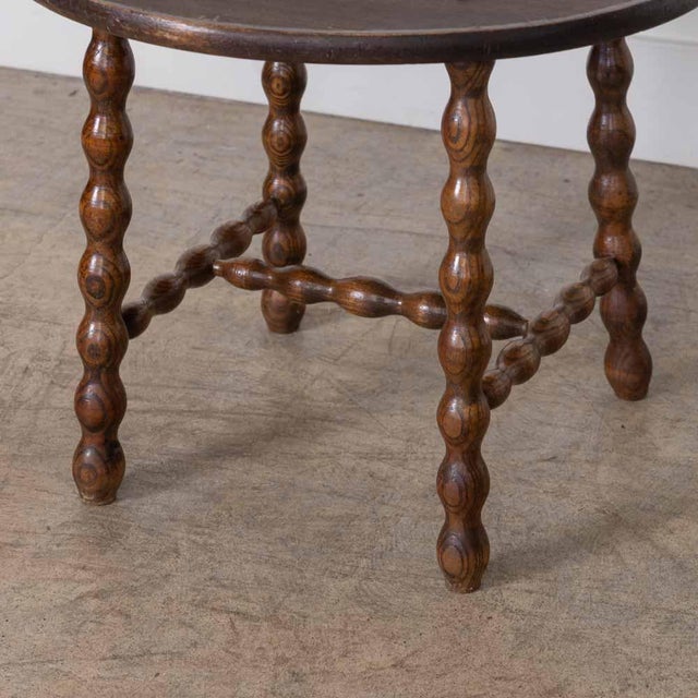 1940s French Bobbin Wood Side Table For Sale - Image 10 of 11