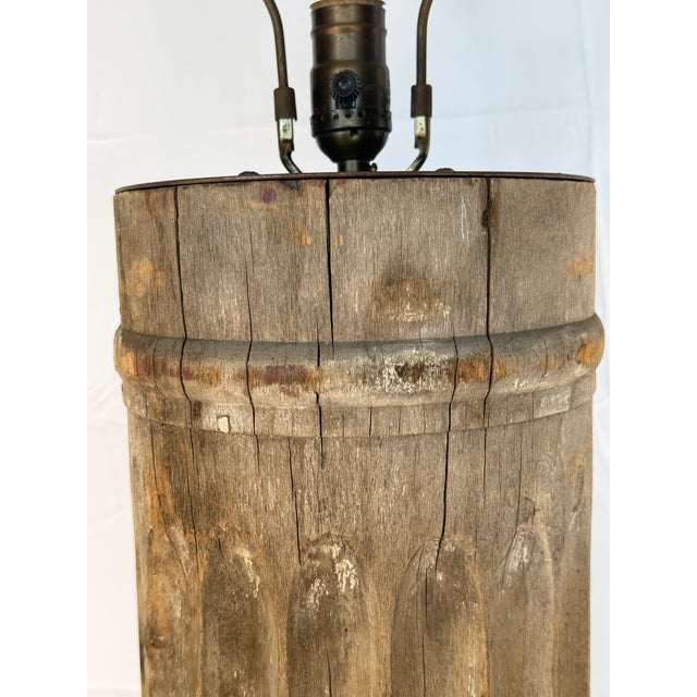 Wood Vintage Architectural Column Lamps - a Pair For Sale - Image 7 of 10