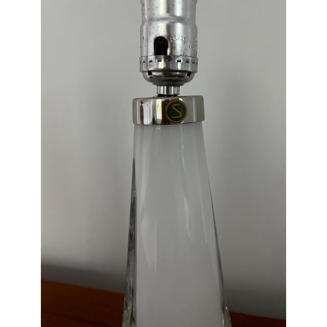 Orrefors Model 1566 Table Lamps in White Overlay by Carl Fagerlund for Orrefors - a Pair For Sale - Image 4 of 9