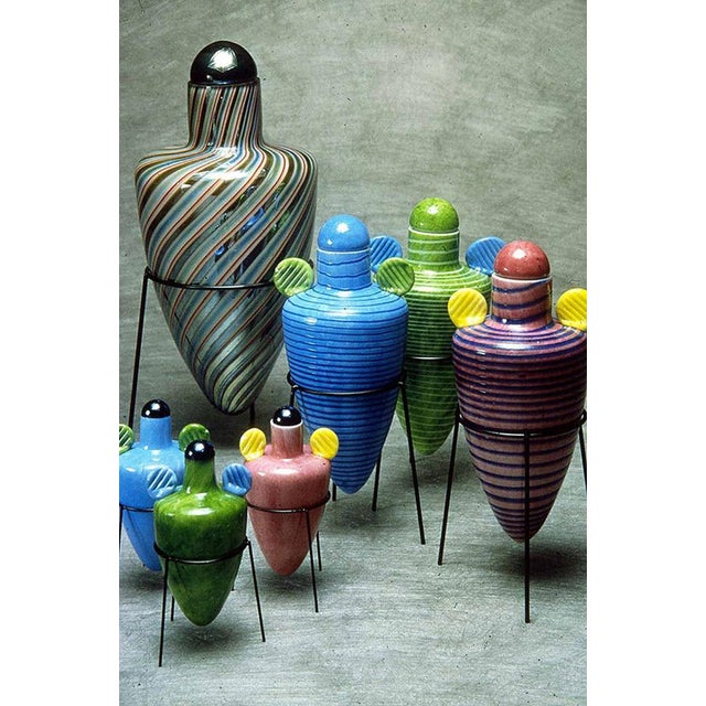 Finnish Yellow & Violet Amphora Glass Vase by Markku Salo for Nuutajärvi, 1990s For Sale - Image 11 of 12
