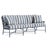 Brown Jordan Venetian Sofa in Sapphire with Sapphire Stripe Cushions For Sale