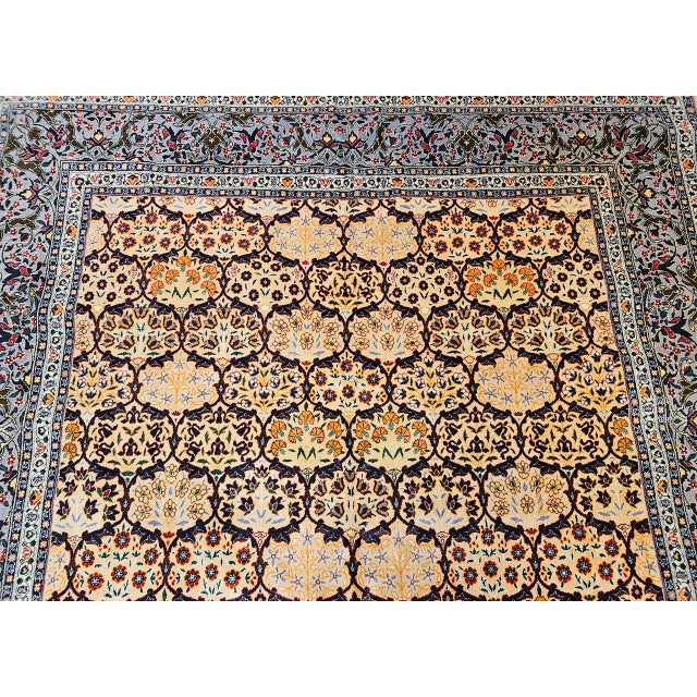Vintage Turkish Hereke Rug, Hand-Woven Wool, Allover Geometric Design, 7' x 10' For Sale - Image 12 of 18