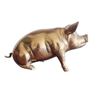 Vintage Korean Brass Piggy Bank For Sale