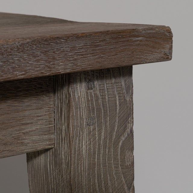 Late 20th Century France Weathered Grey Metal Long Metal-Legged Bench Table For Sale - Image 4 of 11