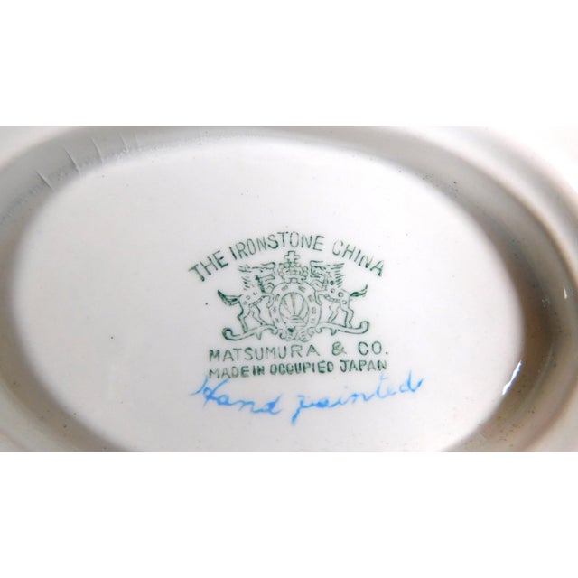 1960s 1960s The Ironstone China Matsumura Hand Painted Gravy Boat and Underplate For Sale - Image 5 of 5