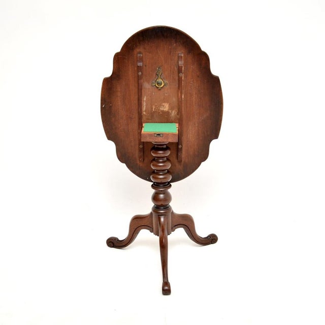 Antique Victorian Tilt Top Occasional Side Table, 1860s For Sale - Image 6 of 10