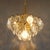 Gold German Gold-Plated Chandelier with Faceted Oval Crystals attributed to Kinkeldey, 1960s For Sale - Image 8 of 12