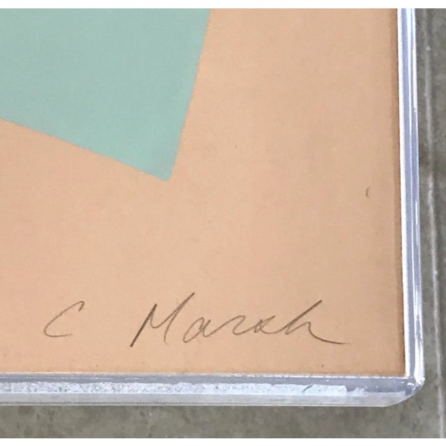 1977 C Marsh Abstract Silkscreen Handsigned & Numbered Framed Print For Sale In Palm Springs - Image 6 of 13