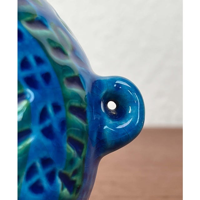 Mid-Century Modern Italian Rimini Blu Pottery Piggy Penny Bank Figurine by Aldo Londi for Bitossi, 1960s For Sale - Image 18 of 18