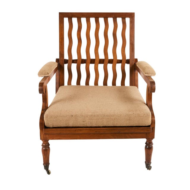 Modern 1820s Antique Schumacher Italian Walnut Reclining Chair For Sale - Image 3 of 6