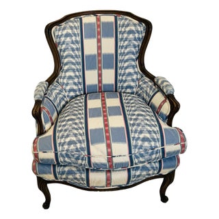 Vintage Wesley Hall Style Louis XV Bergere Armchair For Sale