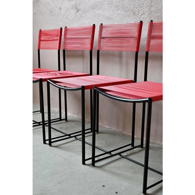 Spaghetti Chairs in Red PVC by Giandomenico Belotti, Italy, 1980s For Sale - Image 4 of 14