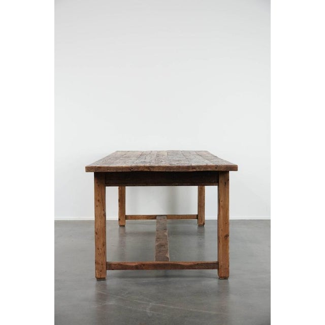 Large Antique Farm Dining Table in Pine For Sale - Image 5 of 18