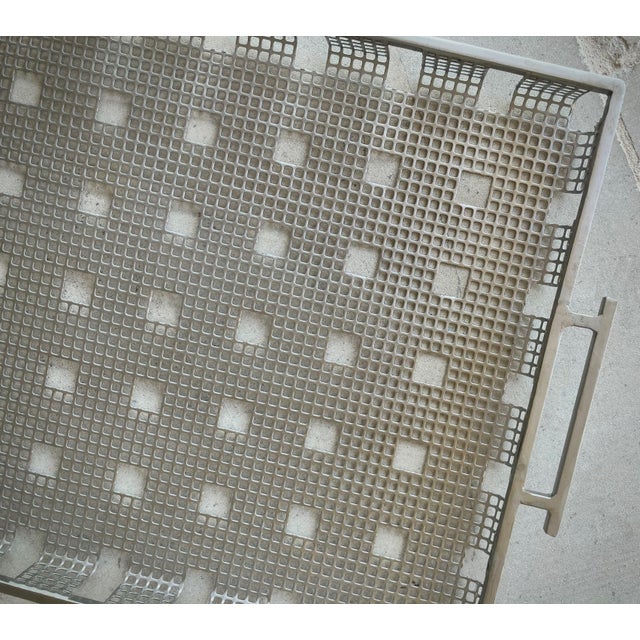 Late 20th-Century Industrial Chic Wrought & Perforated Steel Double-Handled Tray For Sale - Image 16 of 18