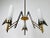 Italian Mid-Century Brass and Opaline Glass 3-Arm Chandelier, 1960s For Sale - Image 9 of 11