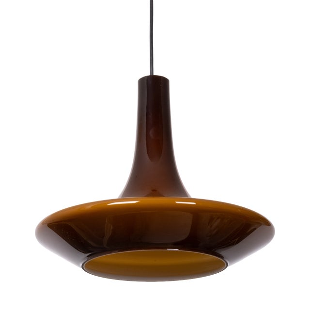 Large Amber Murano Glass Pendant Light by Peill & Putzler, Germany, 1970s For Sale