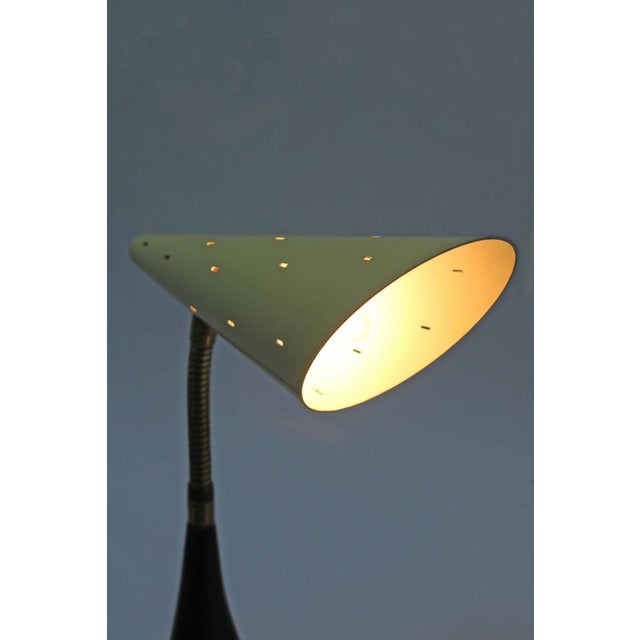 Metal Small Vintage Italian Table Lamp in Perforated Metal from Stilnovo, 1950s For Sale - Image 7 of 12