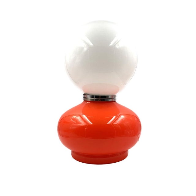 Space Age Red Murano Glass Table Lamp attributed to AV Mazzega, 1970s For Sale - Image 9 of 16