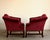 Wood Pair, Vintage Chippendale Style Camelback Club Chairs in Burgundy Velvet With Brass Nailheads, Late 20th Century For Sale - Image 7 of 7